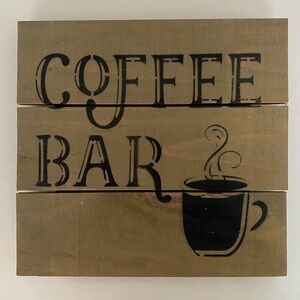 Rustic Coffee Bar Sign - Brown Wood